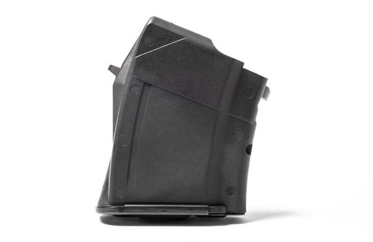 Arsenal 762x39mm black curved magazine for reliable 10-round firearm performance.