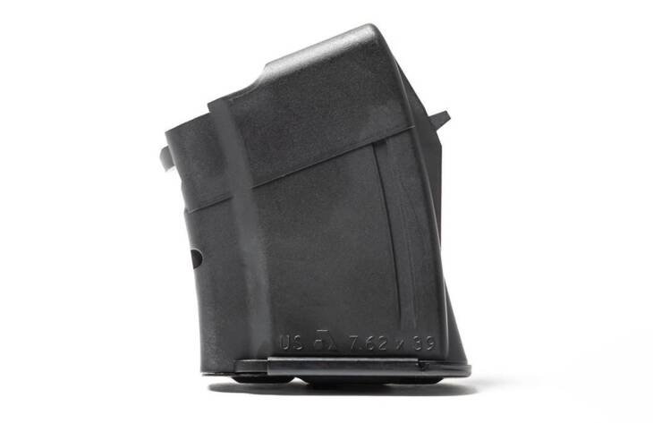 Durable 10-Round Black Polymer Magazine for 7.62x39mm Firearms, designed for reliable performance.