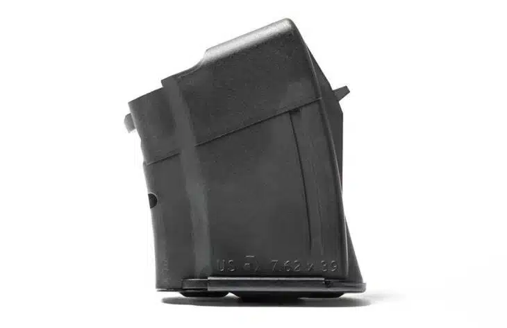 Durable 10-Round Black Polymer Magazine for 7.62x39mm Firearms, designed for reliable performance.