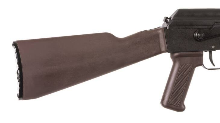 Arsenal SAM7R semi-auto rifle with plum stock and matte black receiver for enhanced performance.