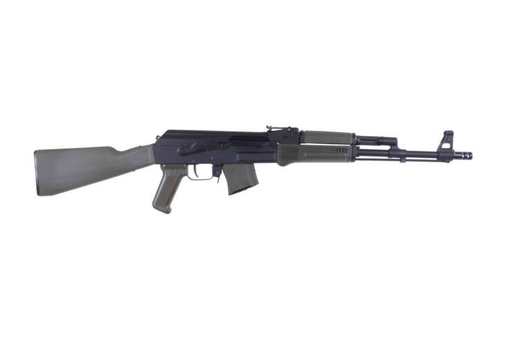 Arsenal SAM7R semi-auto rifle in OD Green, featuring adjustable stock and ergonomic design.