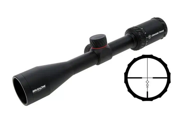 Durable telescopic sight with adjustable reticle and turrets for enhanced shooting precision.