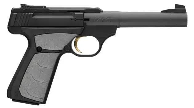 Modern sleek handgun with ergonomic grip, matte finish, and minimalist design for comfort and control.