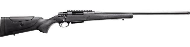 Sleek precision rifle with ergonomic design, lightweight stock, and integrated optics rail for enhanced accuracy.