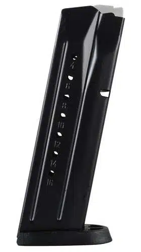 Durable metal handgun magazine with round indicators and ergonomic design for reliable performance.