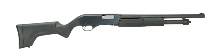 Durable pump-action shotgun with ergonomic design and extended barrel for superior accuracy and control.