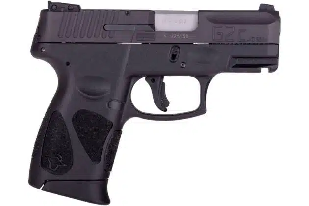 Sleek black semi-automatic handgun, ideal for personal defense and concealed carry.