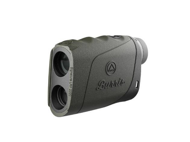 Ergonomic green rangefinder for accurate distance measurements in hunting and golfing activities.