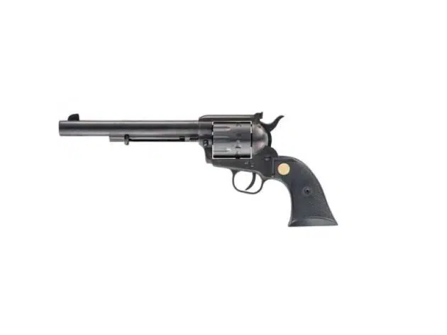 Classic revolver with polished finish, long barrel, and durable design for collectors and enthusiasts.