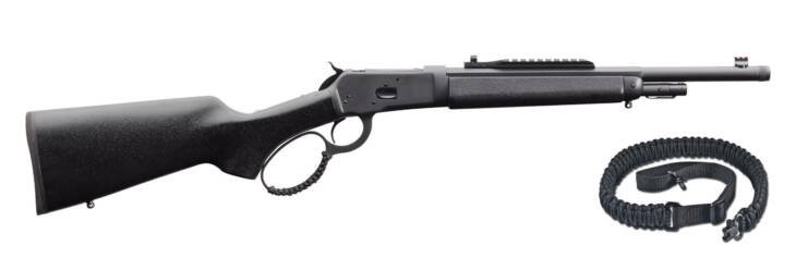 Sleek black tactical rifle with sling, perfect for precision shooting and enhanced outdoor performance.
