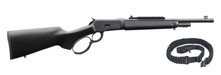 Sleek black tactical rifle with sling, perfect for precision shooting and enhanced outdoor performance.