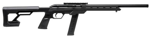 Modern tactical firearm with adjustable stock and Picatinny rail for customized optics and accessories.