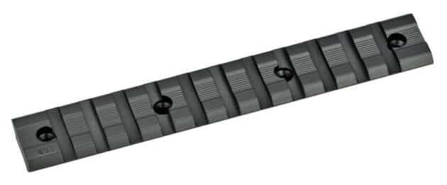 Durable dark gray tactical accessory rail for customizable gear setups and secure attachment of accessories.