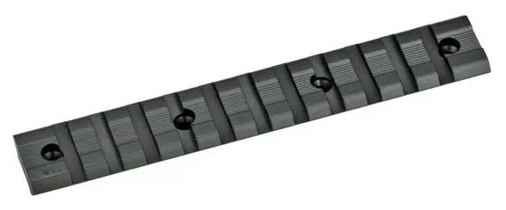 Durable dark gray tactical accessory rail for customizable gear setups and secure attachment of accessories.