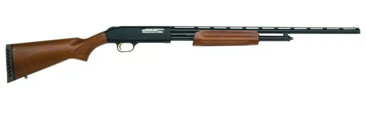Sleek Model 50104 shotgun with polished wood stock and matte black metal barrel for versatile performance.