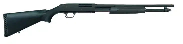 Ergonomic black synthetic shotgun for versatile sport shooting and home defense applications.