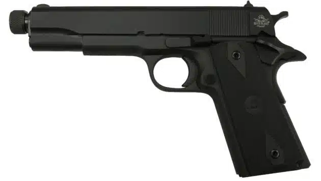 Compact semi-automatic pistol with tactical design, ergonomic grip, and reliable performance for diverse users.