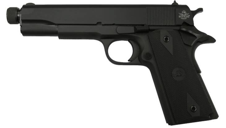 Compact semi-automatic pistol with tactical design, ergonomic grip, and reliable performance for diverse users.