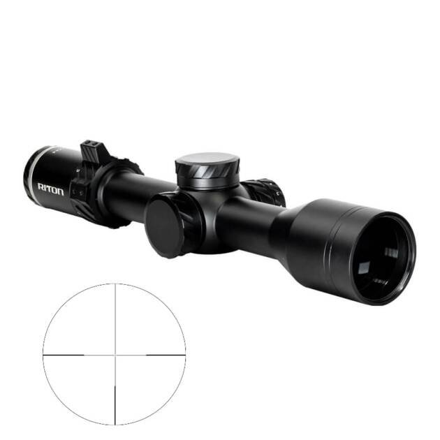 Sleek matte black rifle scope with adjustable reticle for accurate shooting in tough conditions.