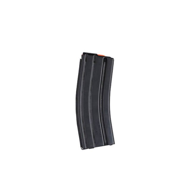 Curved black firearm magazine for secure ammo storage and smooth reloading in tactical situations.