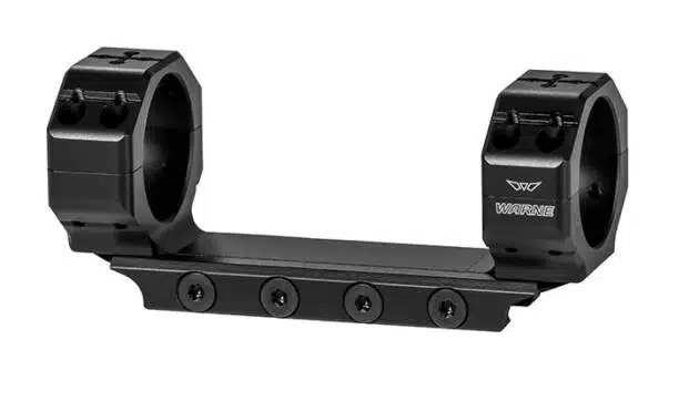 Durable tactical scope mount with secure clamping rings for reliable optics stability and accuracy.