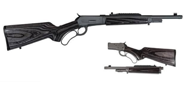Classic lever-action rifle with dark wood stock for hunting and sport shooting efficiency.