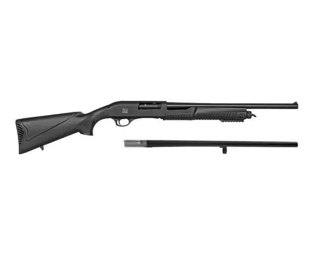 Modern Black Shotgun Receiver and Barrel Assembly, Model 930374 - Durable and ergonomic design for sport shooting.
