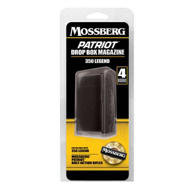 Mossberg Patriot Drop Box Magazine .350 Legend, 4-round capacity for reliable shooting performance.