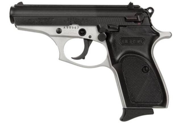 Compact BST22DT pistol with ergonomic grip for secure handling and personal defense.