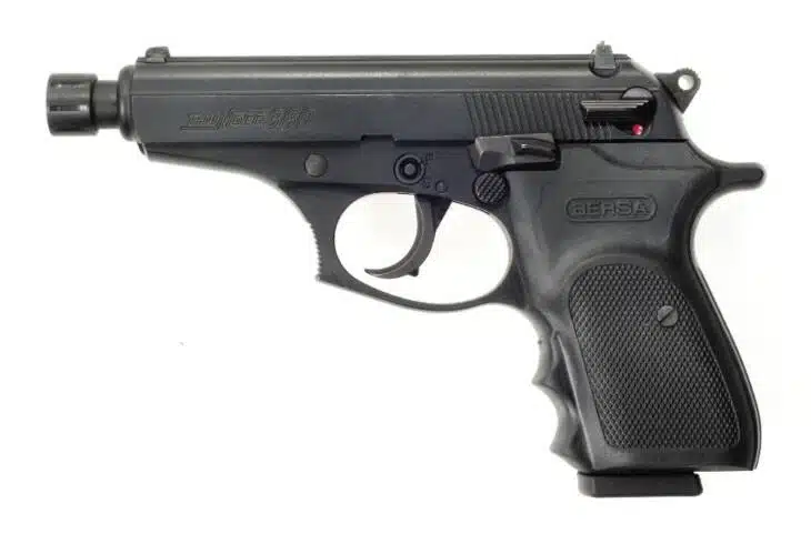 BST22MX Compact Black Handgun: Sleek, ergonomic design for concealed carry and personal defense.