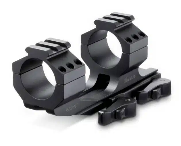 Durable BU410342 rifle scope rings and mounting base for precise shooting and easy detachability.