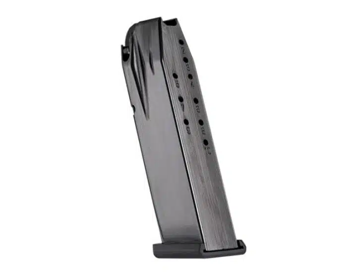 CAMA594 Tactical Metal Handgun Magazine with round indicators for quick ammo checks and reliable performance.