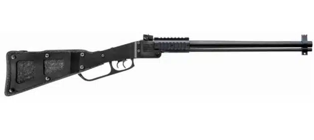 Sleek bullpup shotgun with tactical features, textured grip, and accessory rail for optimal versatility.