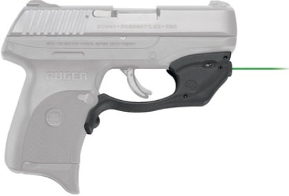 Ruger handgun illustration showcasing intricate design with green laser sight for enhanced aim.