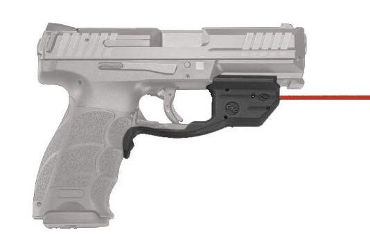 Sleek ergonomic semi-automatic handgun with a laser sight for enhanced accuracy in shooting.