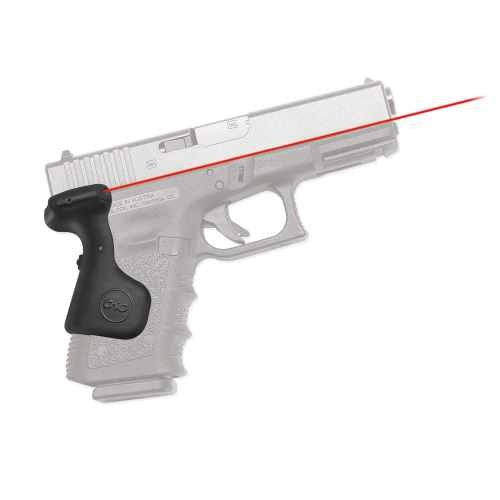 Modern semi-automatic pistol with ergonomic grip and integrated red laser sight for enhanced accuracy.