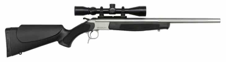 Sleek CVCR4816SSC rifle with telescopic sight and ergonomic matte black stock for precision shooting.