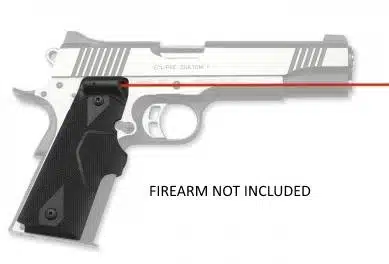 Sleek LG401 semiautomatic pistol with polished finish and red laser sight for enhanced accuracy.