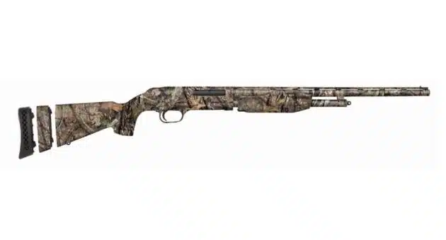 Camouflaged pump-action shotgun MB50355: stealthy, accurate, and designed for serious hunting.