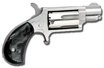 Sleek NAA 22 Mag Revolver: Compact design, polished chrome finish, perfect for personal defense.