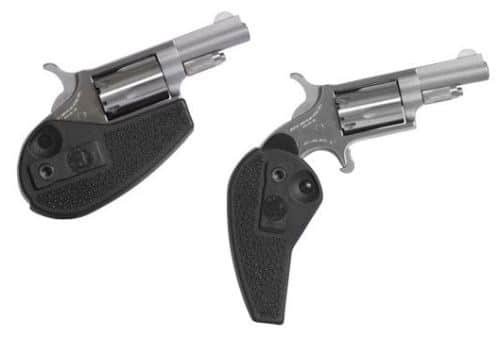 Sleek compact silver revolvers designed for effective personal defense and easy concealment.