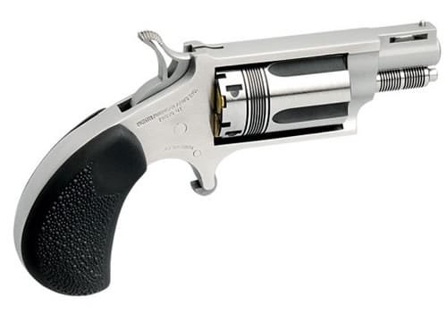 Polished silver revolver with ergonomic grip, ideal for self-defense and concealed carry.