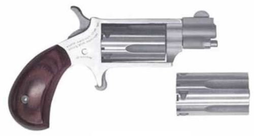 Sleek silver revolver with wooden grip, combining classic craftsmanship with modern functionality.