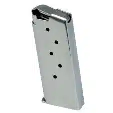 Durable metal magazine for firearms, featuring a sleek design and optimal ammo capacity.