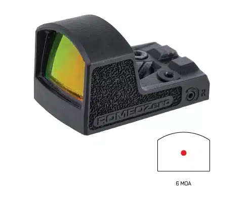 SISOR01600 compact red dot sight for quick target acquisition, durable design, 6 MOA reticle.