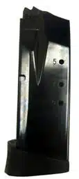 Durable metal firearm magazine with capacity indicators for efficient ammo management and smooth feeding.
