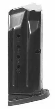 10-round polymer magazine with loading indicator for reliable firearm performance and quick round count.
