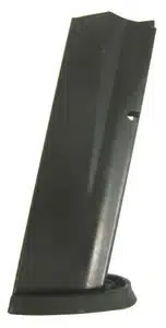 Durable matte black handgun magazine SM19469, compatible with various semi-automatics for reliable performance.