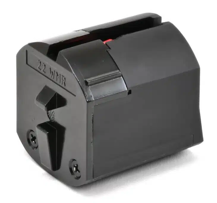 Compact .22 caliber magazine for reliable performance in shooting sports and small game hunting.