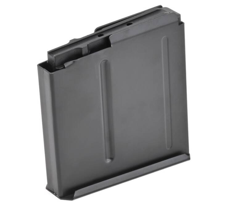 Ergonomic SV55191 metal magazine for firearms, durable design with matte black finish, optimal performance.